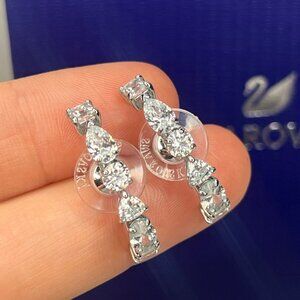 Authentic Swarovski Tennis Mixed Crystal Prong Earrings with box